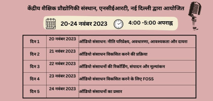 ई-सामग्री के विकास हेतु ऑनलाइन प्रशिक्षण: ऑडियो संसाधन Image