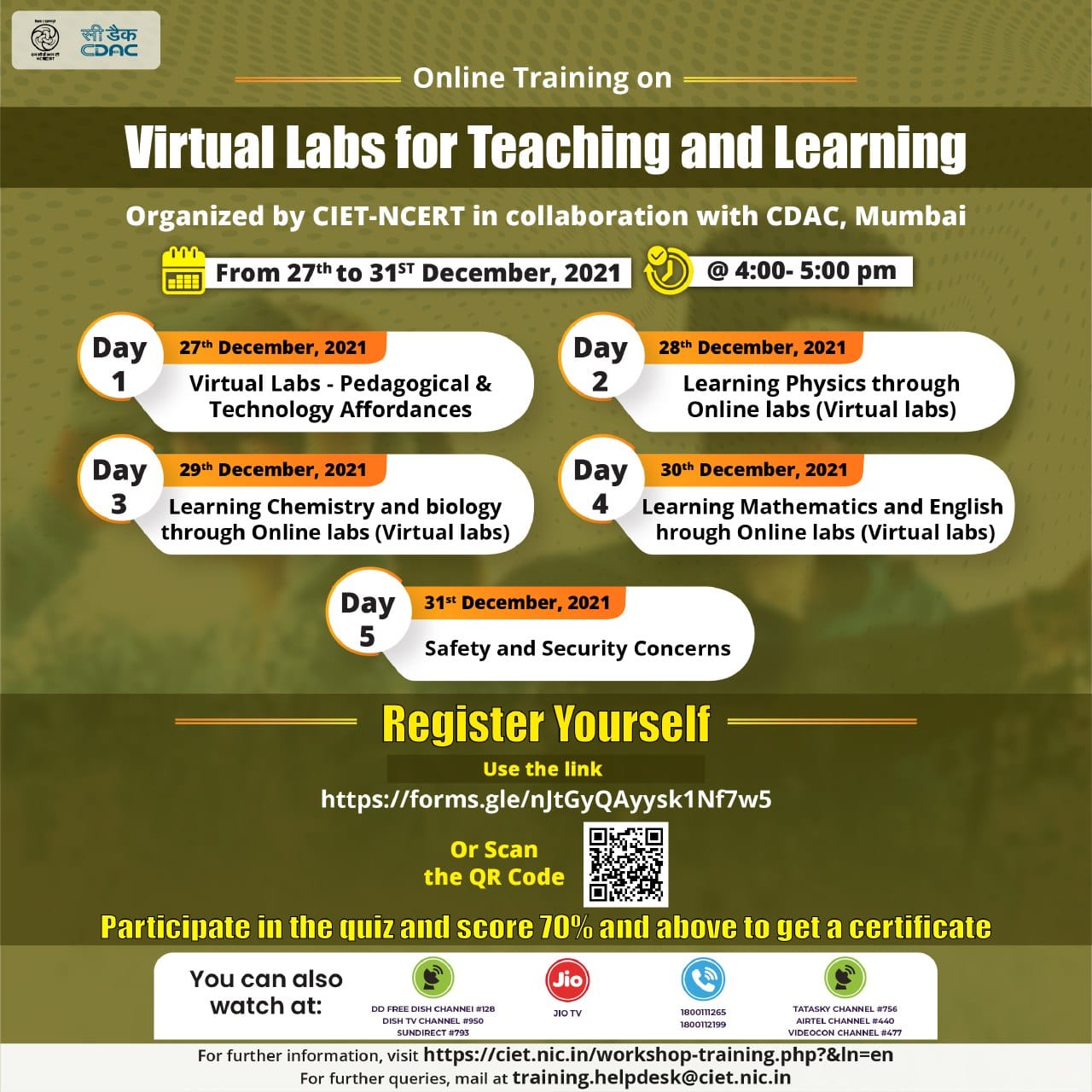 Online Training on “Virtual Labs for Teaching and Learning” Image