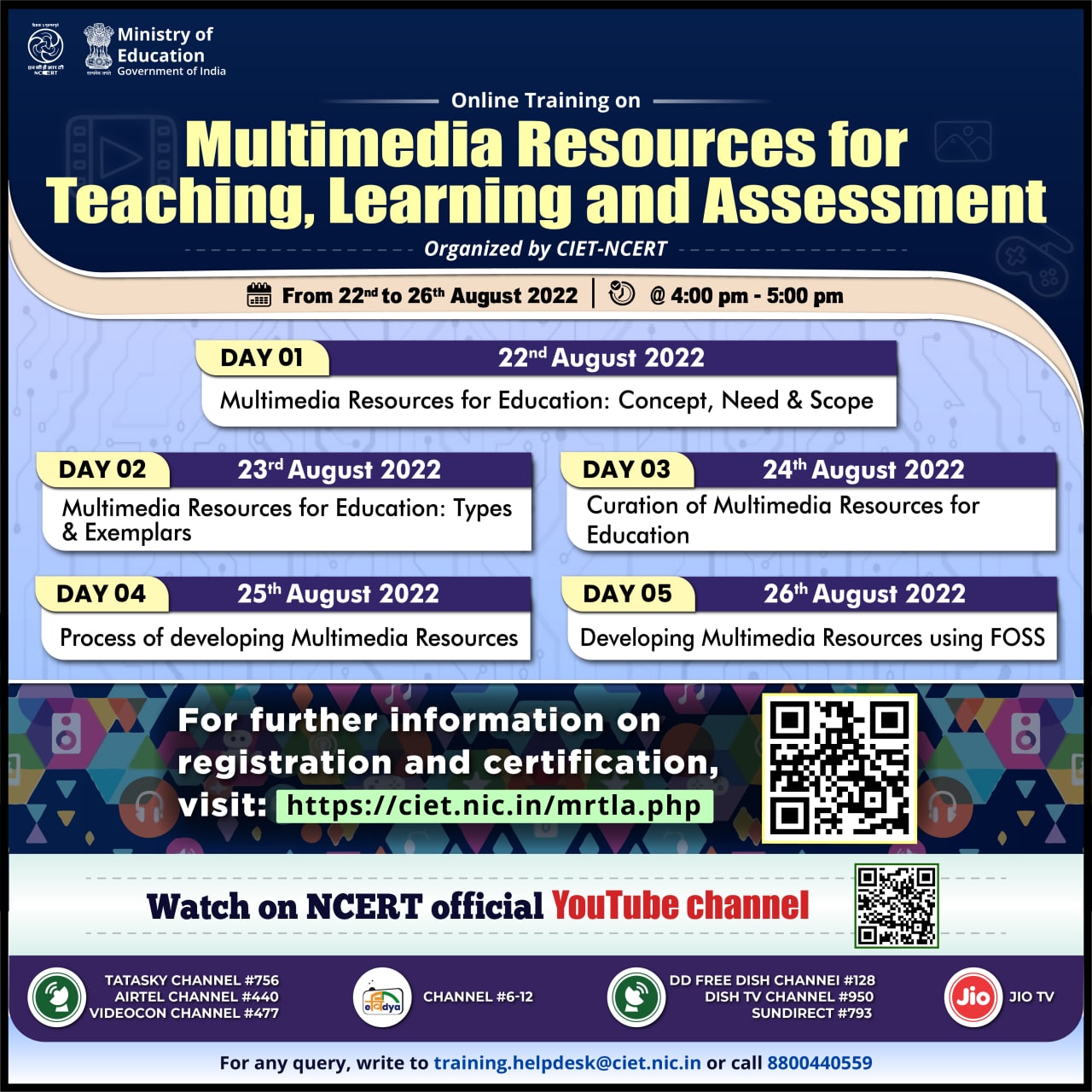 Online Training on "Multimedia Resources for Teaching, Learning and Assessment" Image