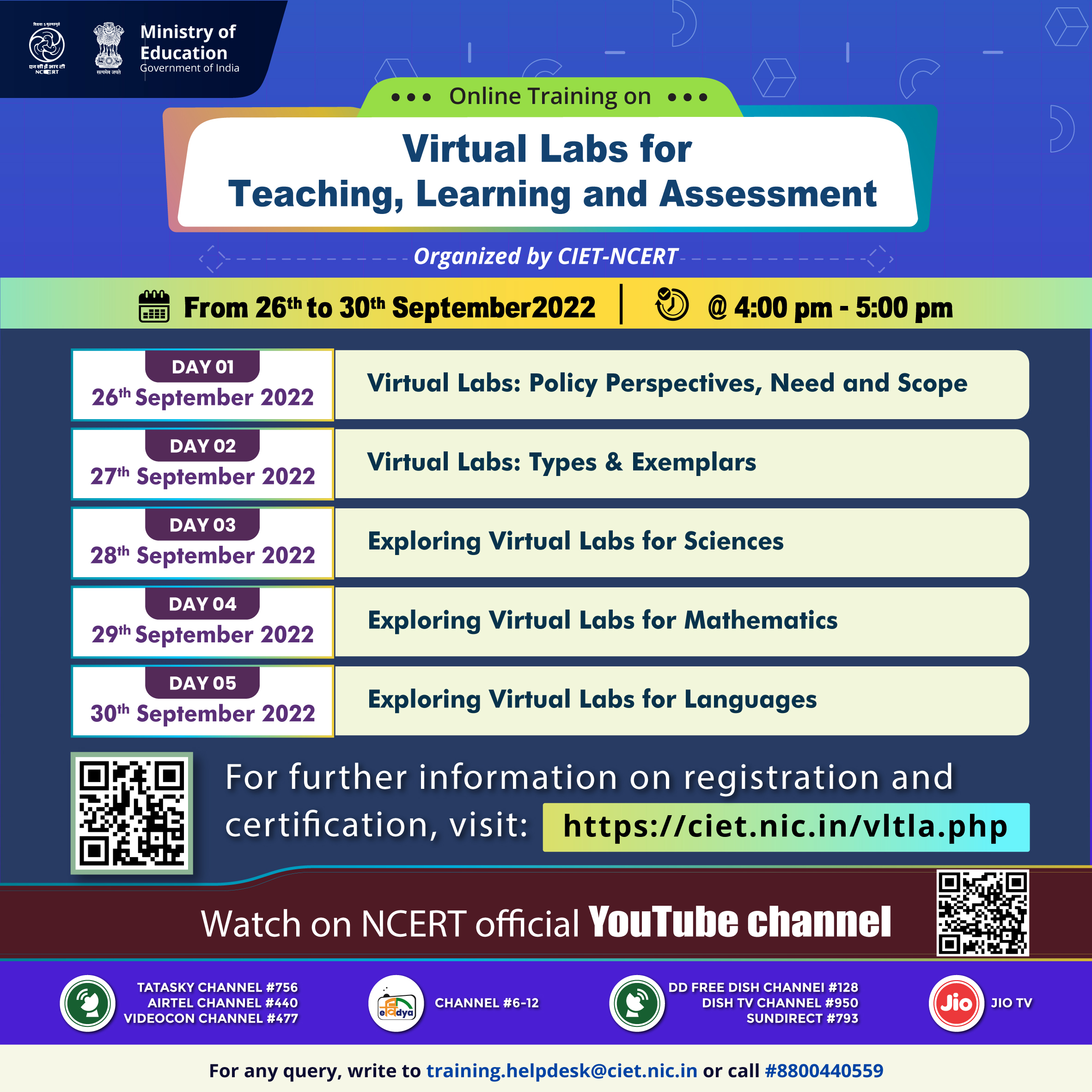 Online Training on Virtual Labs for Teaching, Learning and Assessment Organised by CIET-NCERT Image