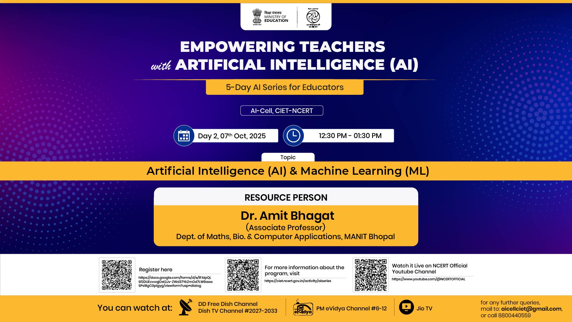 YouTube Live Session Series on 'Empowering Teachers with AI | Central ...