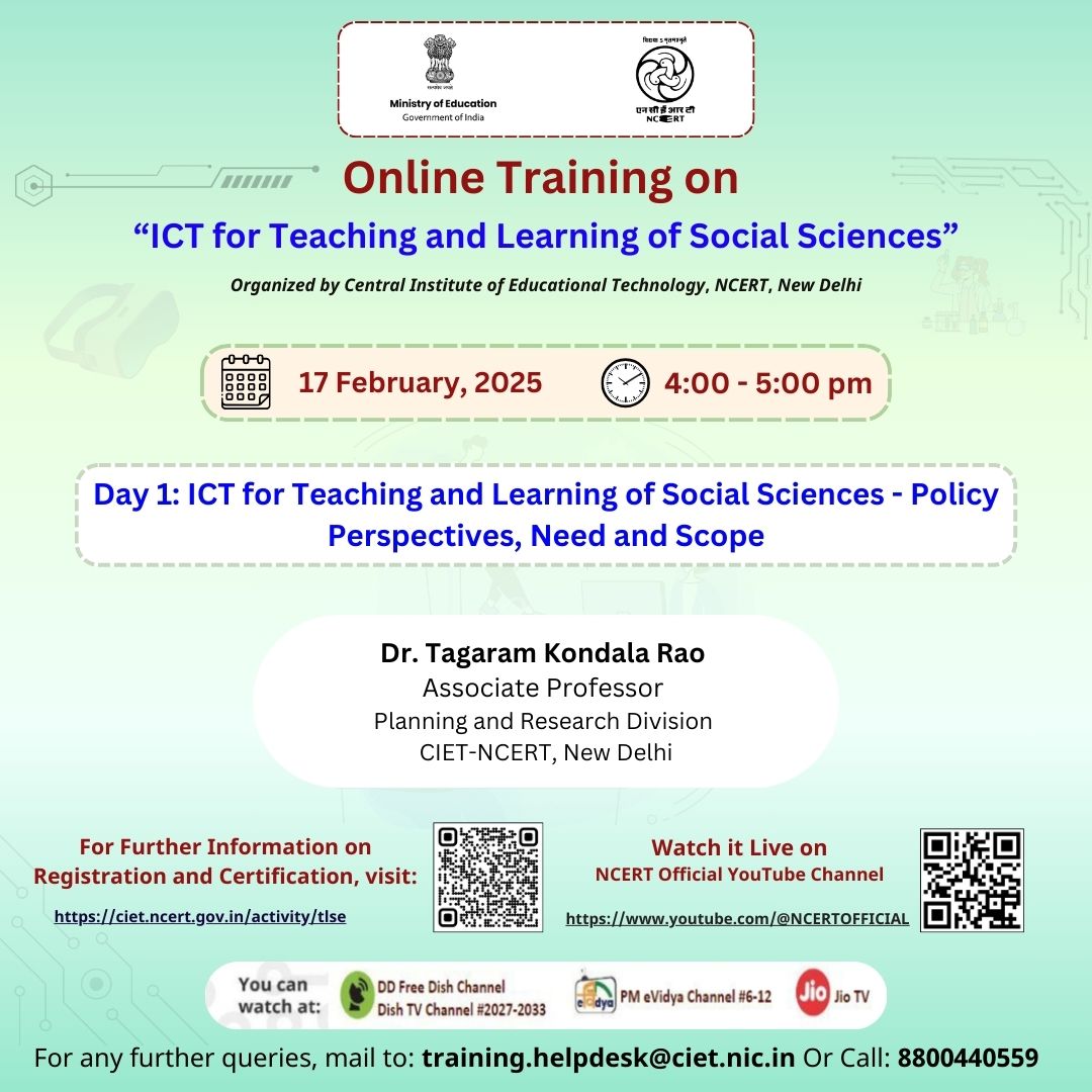 Tagaram ICT for Teaching and Learning of Social Sciences | Central Institute of ...
