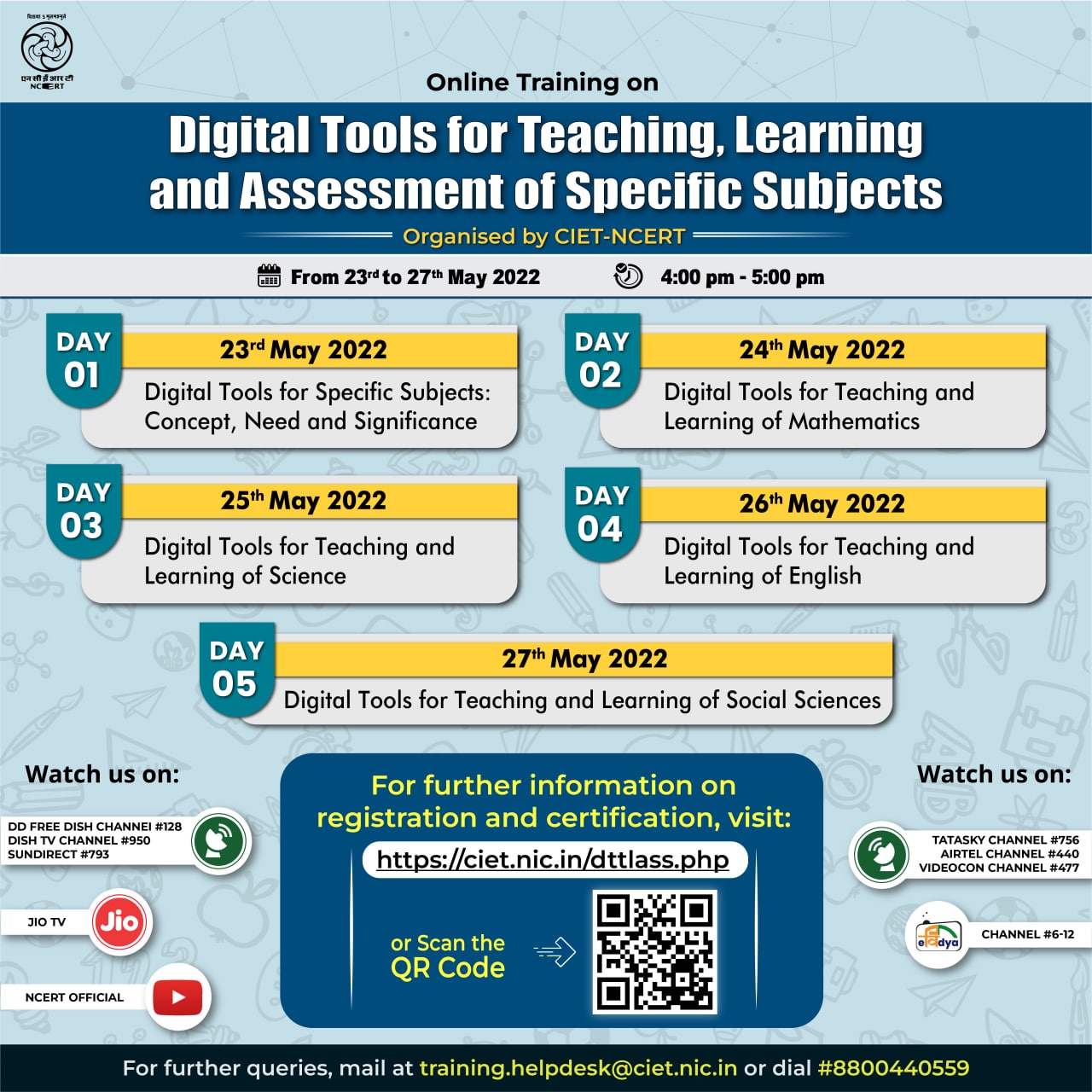 Online Training on "Digital Tools for Teaching, Learning and Assessment of Specific Subjects" Image